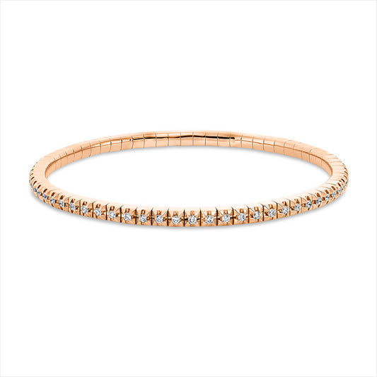 Armband 18 kt RG, Flex-Band, variabel, 66 Brill. 0,84 ct, TW-si