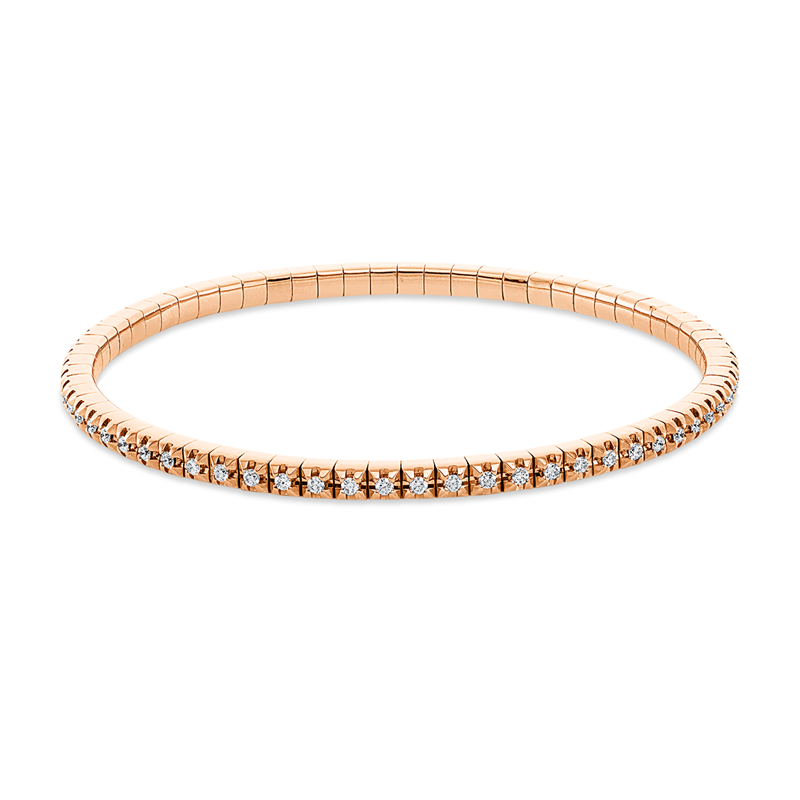 Armband 18 kt RG, Flex-Band, variabel, 66 Brill. 0,84 ct, TW-si