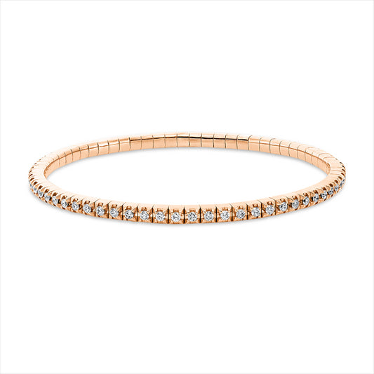 Armband 18 kt RG, Flex-Band, variabel, 66 Brill. 1,37 ct, TW-si