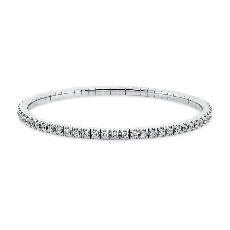 Armband 18 kt WG, Flex-Band, variabel, rhodinier, 66 Brill. 2,04 ct, TW-si