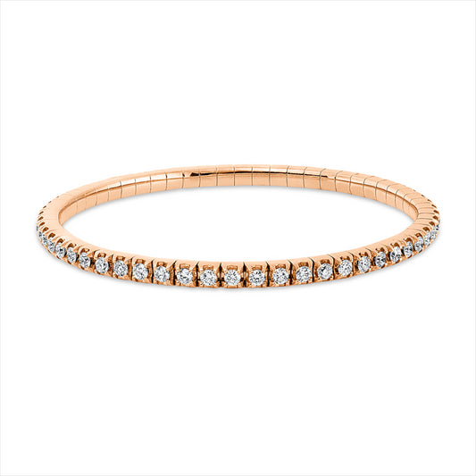 Armband 18 kt RG, Flex-Band, variabel, 58 Brill. 2,91 ct, TW-si