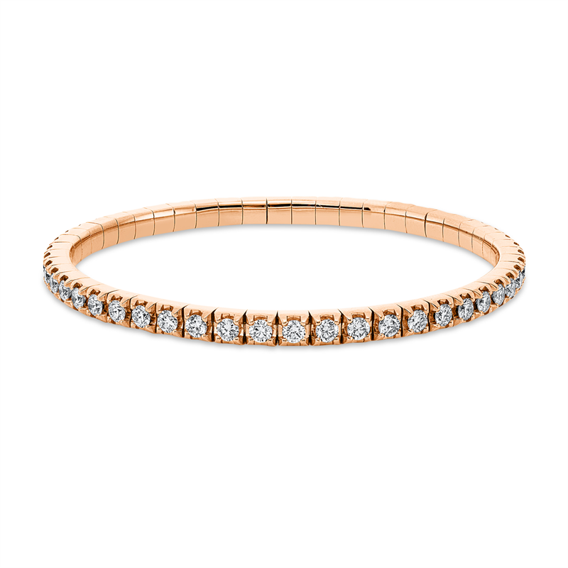 Armband 18 kt RG, Flex-Band, variabel, 50 Brill. 4,06 ct, TW-si