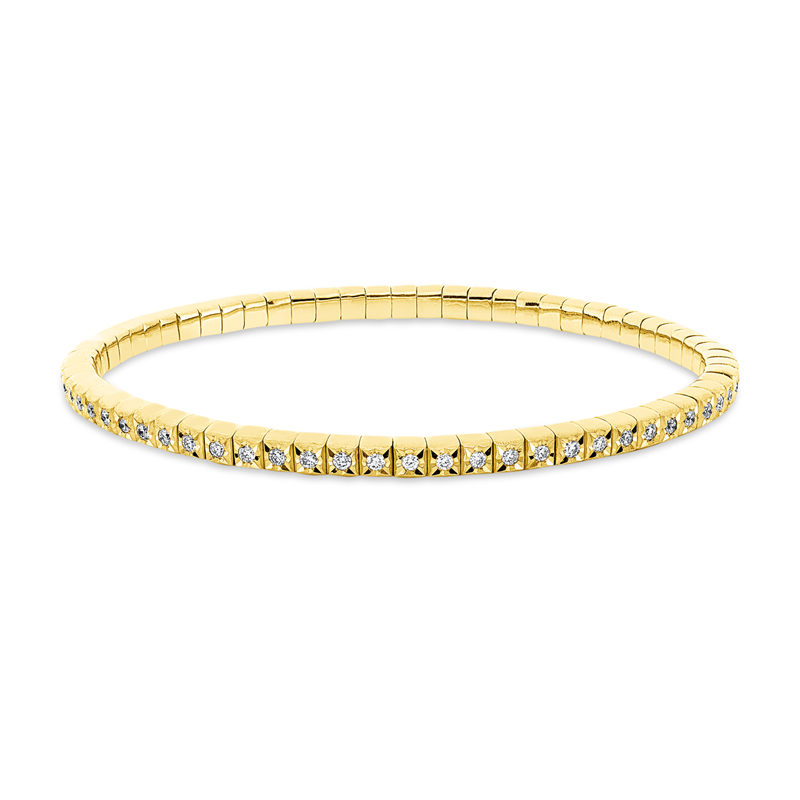 Armband 18 kt GG, Flex-Band, variabel, 65 Brill. 1,00 ct, TW-si