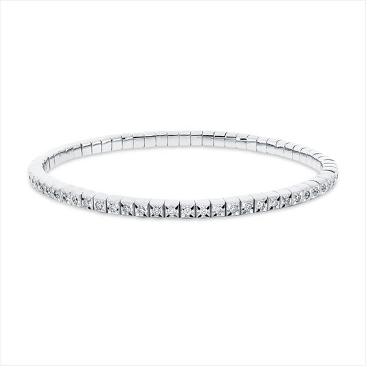 Armband 18 kt WG, Flex-Band, variabel, 65 Brill. 1,00 ct, TW-si