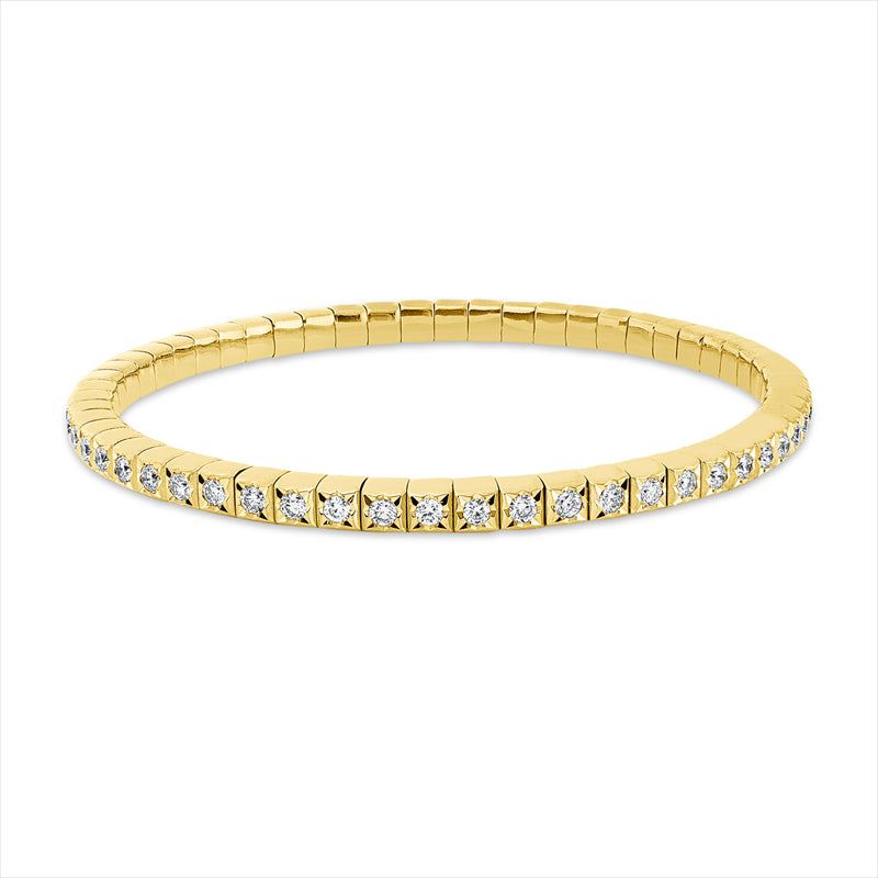 Armband 18 kt GG, Flex-Band, variabel, 56 Brill. 2,00 ct, TW-si