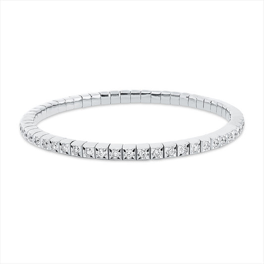 Armband 18 kt WG, Flex-Band, variabel, 56 Brill. 2,00 ct, TW-si