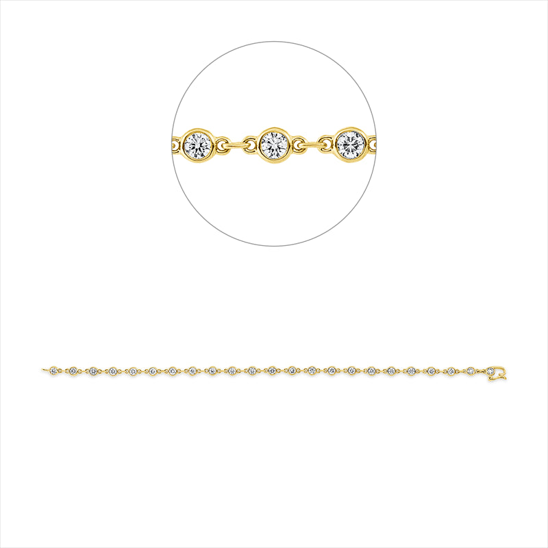 Armband 18 kt GG, 23 Brill. 2,00 ct, TW-si