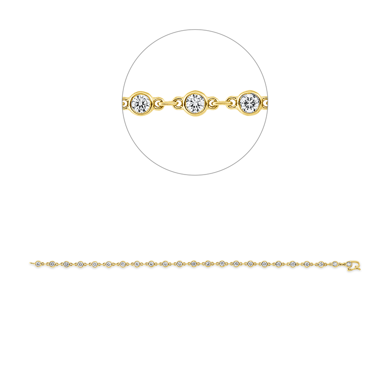 Armband 18 kt GG, 23 Brill. 2,00 ct, TW-si