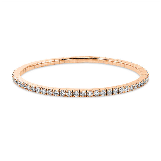 Armband 18 kt RG, Flex-Band, variabel, 67 Brill. 4,00 ct, TW-si