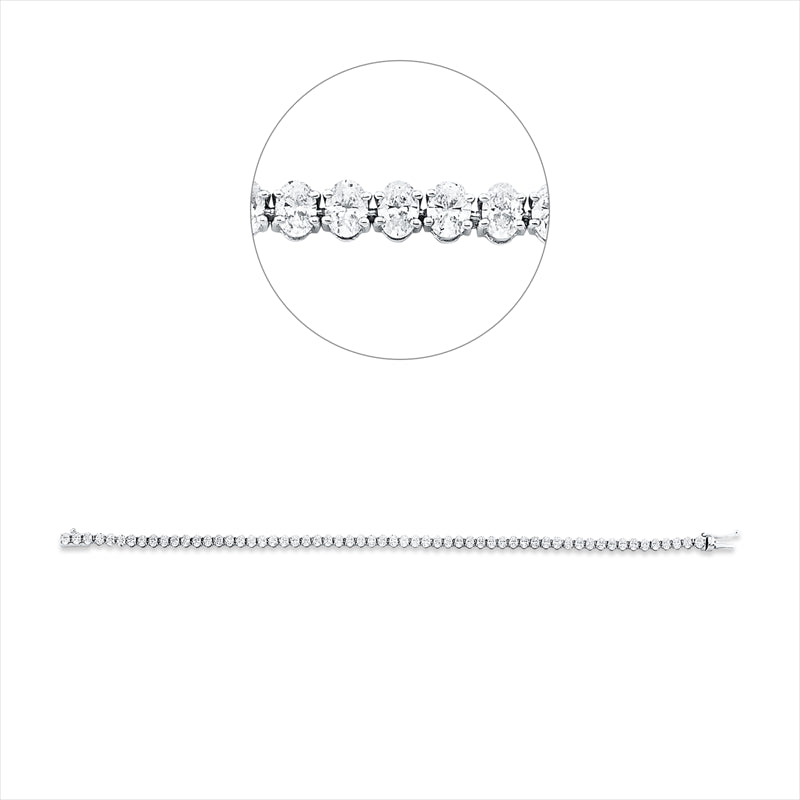Armband 18 kt WG, 59 Oval 4,95 ct, F-vsi/si