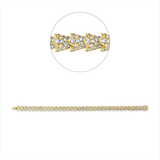 Armband 18 kt GG, 408 Brill. 6,51 ct, TW-vsi