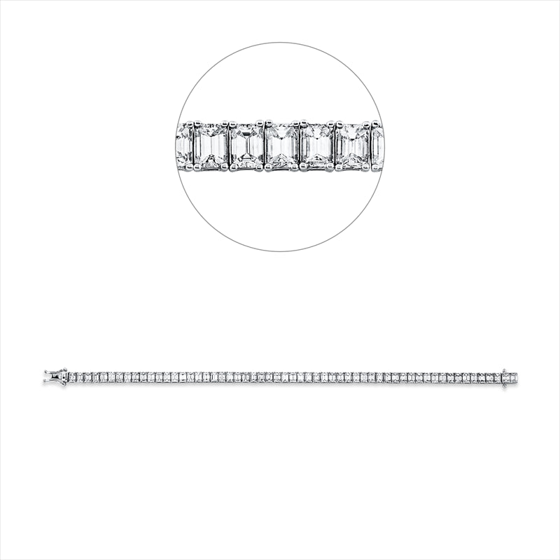 Armband 950 Pt WG+P950, 57 Sm.schliff 10,85 ct, TW-vsi