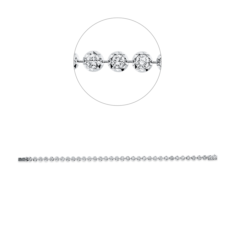 Armband 14 kt WG, 35 Brill. 3,59 ct, TW-si