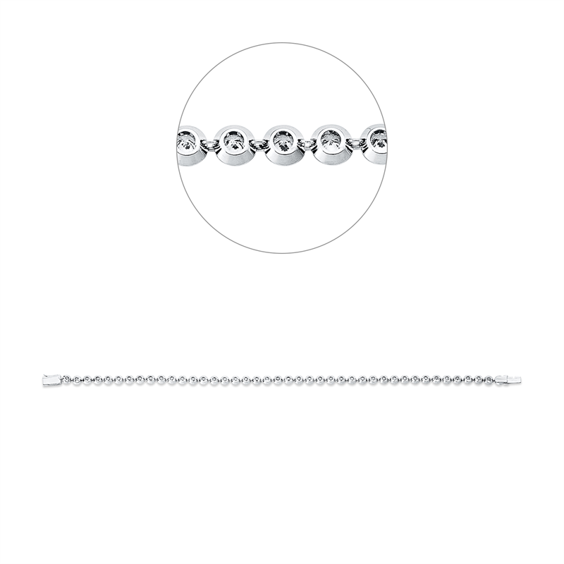 Armband 14 kt WG, 44 Brill. 1,31 ct, TW-si
