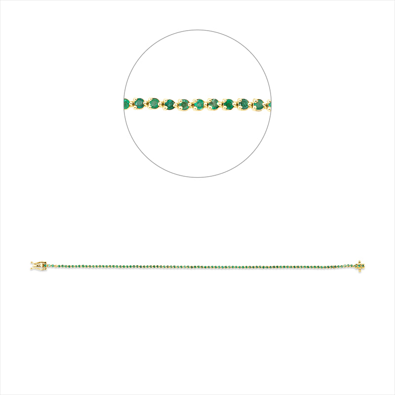 Armband 18 kt GG, 93 Smaragde 0,98 ct grün
