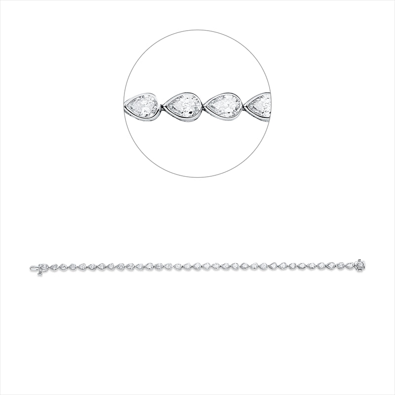 Armband 18 kt WG, 34 Tropfen 4,57 ct, TW-si