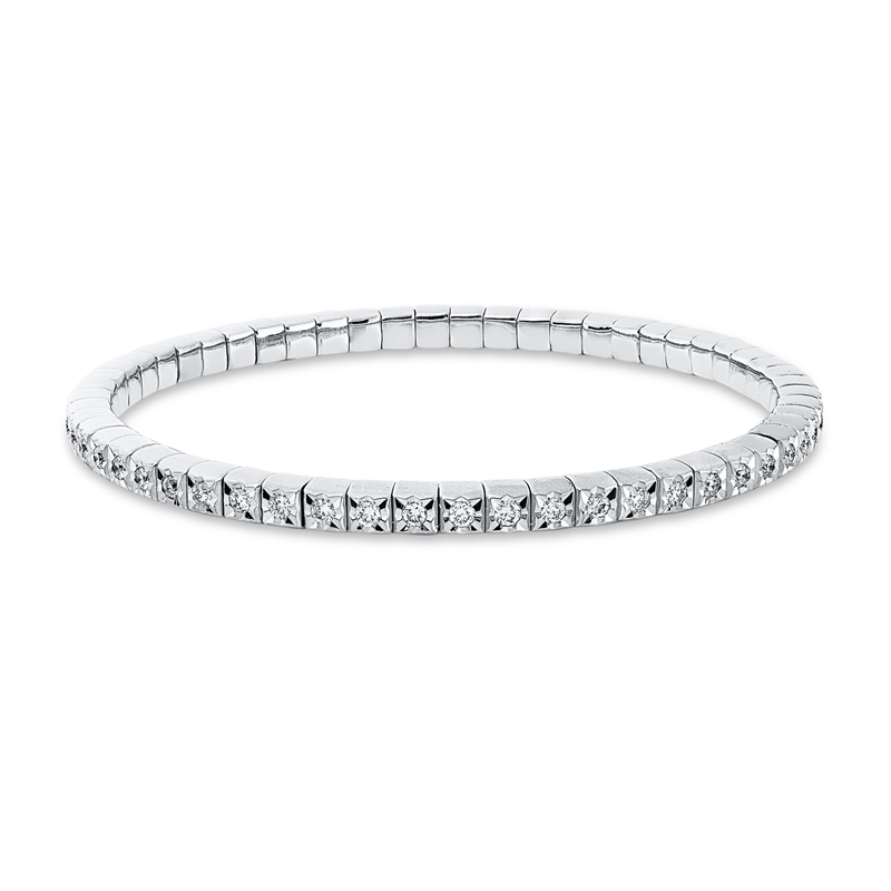 Armband 18 kt WG, flexibel, 56 Brill. 1,50 ct, TW-si