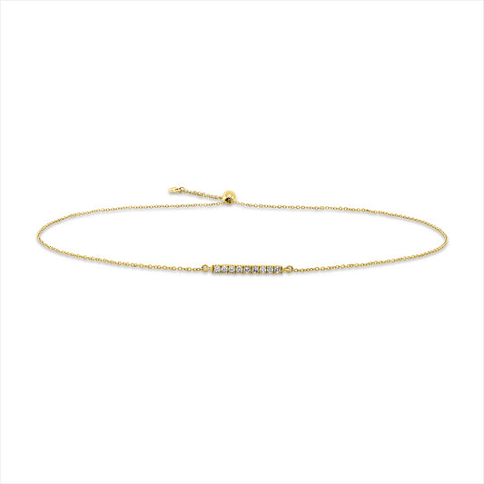 Armband 18 kt GG, 9 Brill. 0,06 ct, W-si
