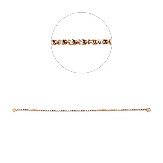Armband 18 kt RG, 57 Brill. 0,49 ct, TW-si