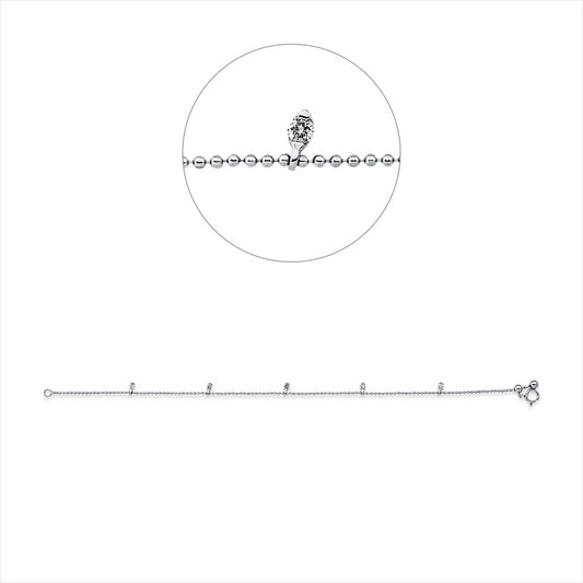 Armband 18 kt WG, 5 Brill. 0,16 ct, TW-si