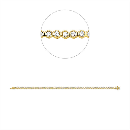 Armband 18 kt GG, 71 Brill. 1,50 ct, TW-si