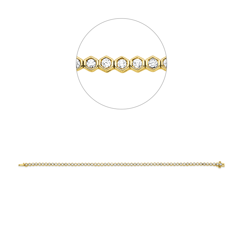 Armband 18 kt GG, 71 Brill. 1,50 ct, TW-si