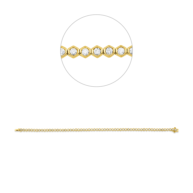 Armband 18 kt GG+WG, 71 Brill. 1,50 ct, TW-si