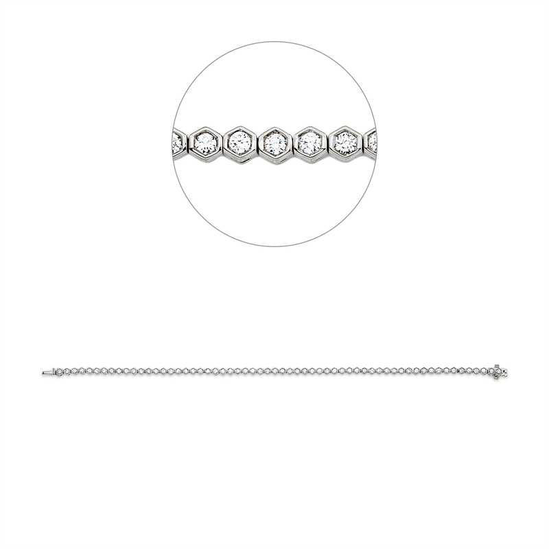 Armband 18 kt WG, 71 Brill. 1,50 ct, TW-si