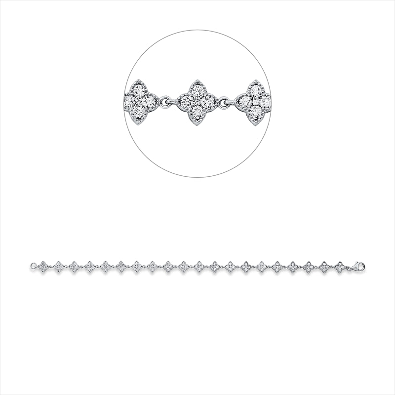 Armband 18 kt WG, 100 Brill. 2,41 ct, W-si