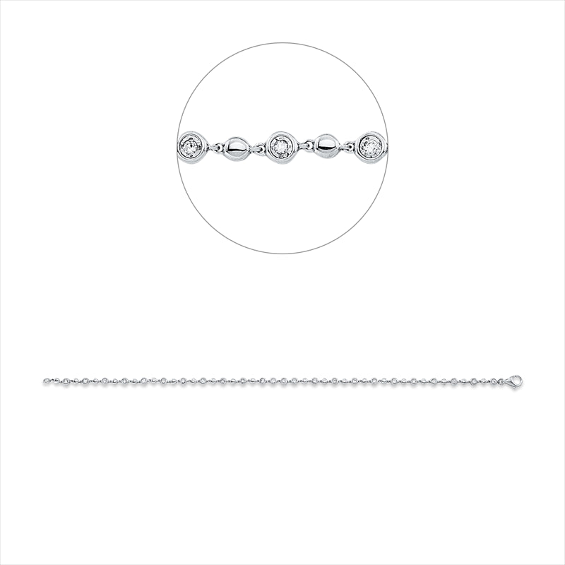 Armband 18 kt WG, 24 Brill. 0,18 ct, TW-si