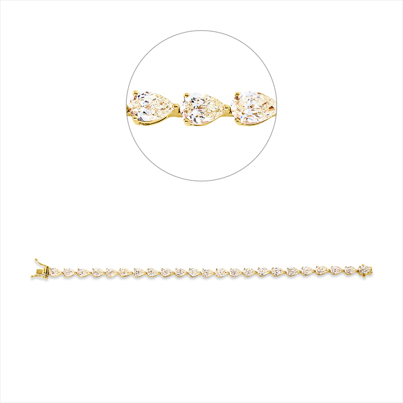 Armband 18 kt GG, 23 Tropfen 12,12 ct, gelb-si