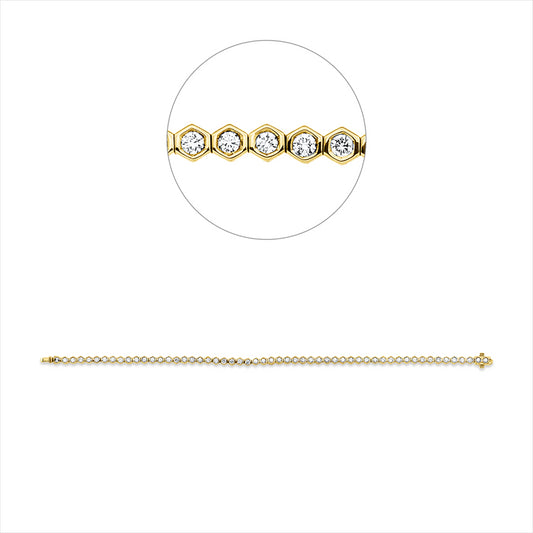Armband 18 kt GG, 55 Brill. 1,75 ct, TW-si