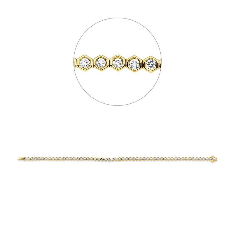 Armband 18 kt GG, 55 Brill. 1,75 ct, TW-si