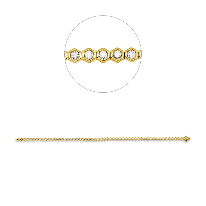 Armband 18 kt GG+WG, 55 Brill. 1,75 ct, TW-si