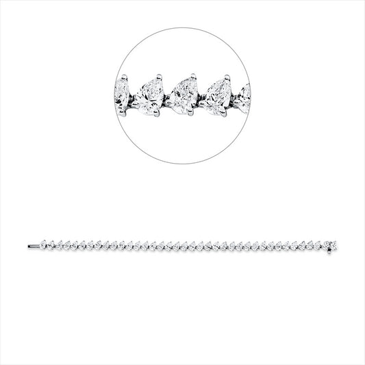 Armband 18 kt WG, 38 Tropfen 11,56 ct, TW-si