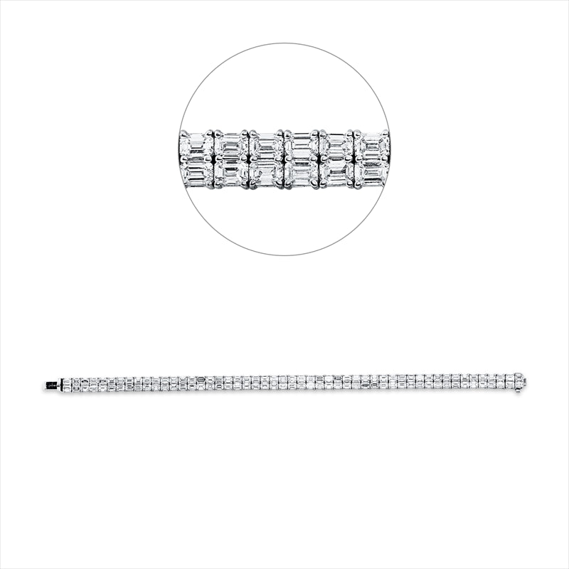 Armband 18 kt WG, 102 Sm.schliff 11,34 ct, TW-vsi/si