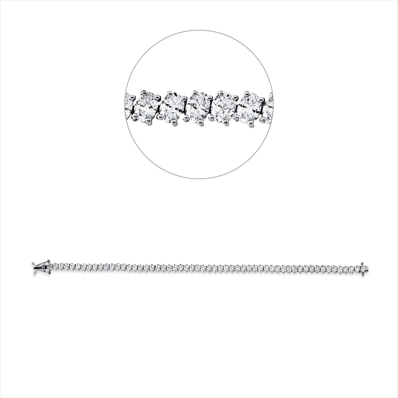 Armband 18 kt WG, 56 Oval 7,79 ct, TW-vsi/si