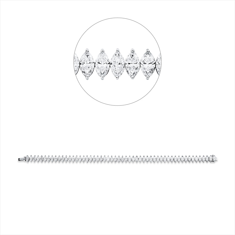 Armband 18 kt WG, 54 Nav. 10,28 ct, TW-vsi/si