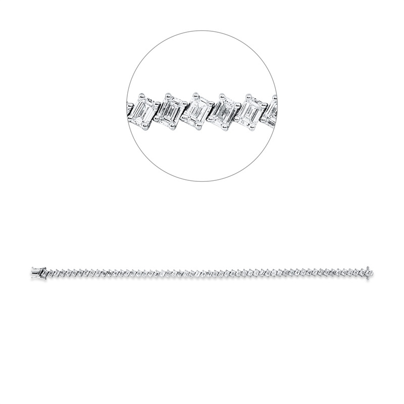 Armband 18 kt WG, 56 Sm.schliff 8,21 ct, F-vsi/si