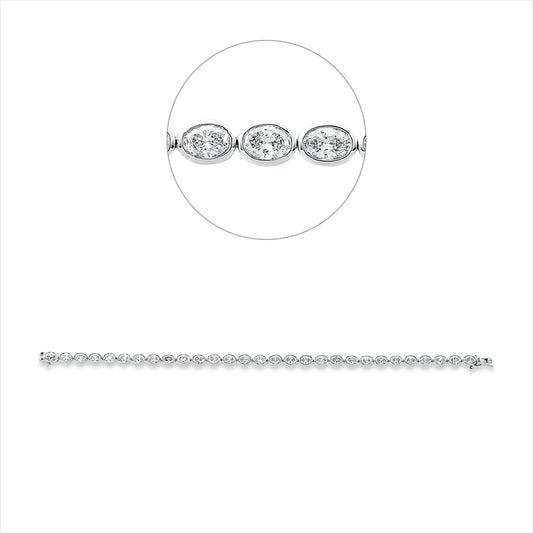 Armband 18 kt WG, 29 Oval 5,73 ct, TW-si