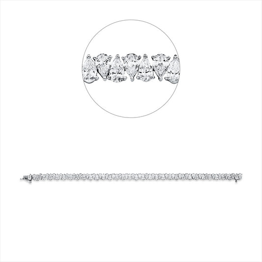 Armband 18 kt WG, 64 Tropfen 9,11 ct, TW-vsi