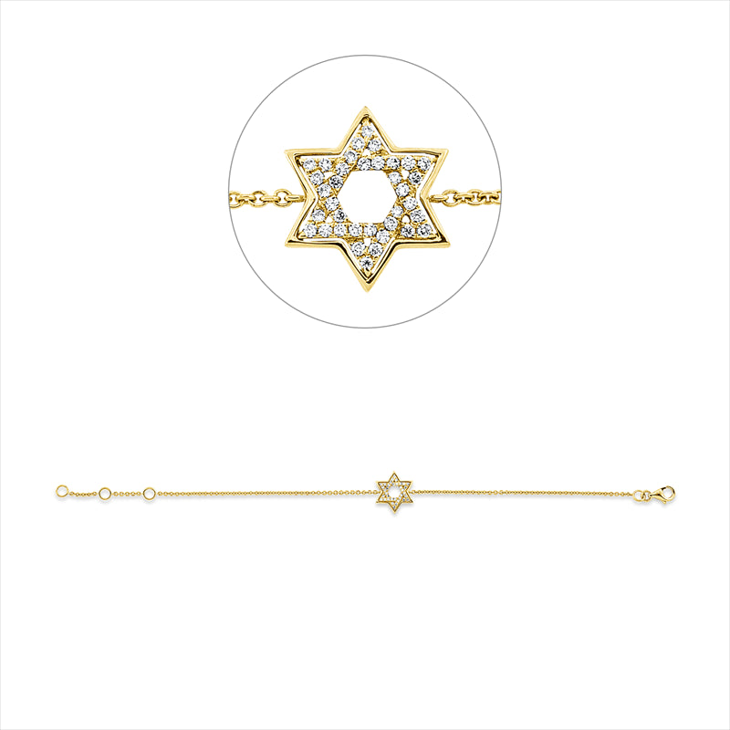 Armband 18 kt GG, mit ZÖ 15,2 cm + 16,5 cm, 36 Brill. 0,12 ct, TW-si