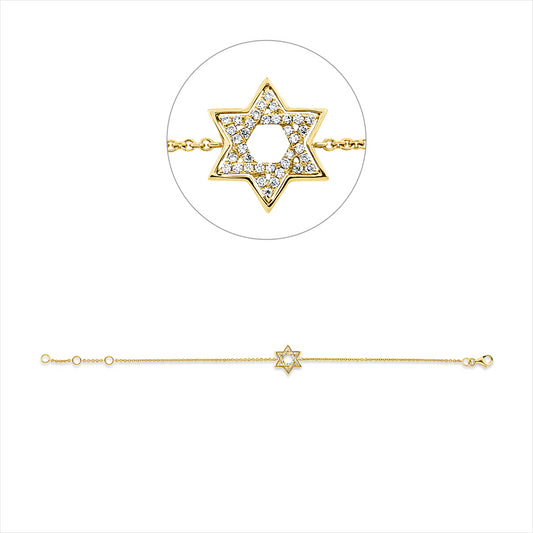 Armband 18 kt GG, mit ZÖ 15,2 cm + 16,5 cm, 36 Brill. 0,12 ct, TW-si