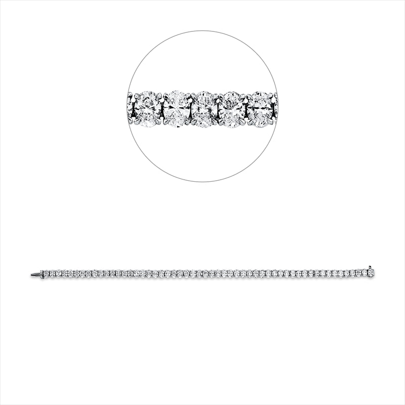 Armband 18 kt WG, 20 Oval 4,70 ct, TW-vsi/si, 34 Oval 6,81 ct, TW-vsi/si