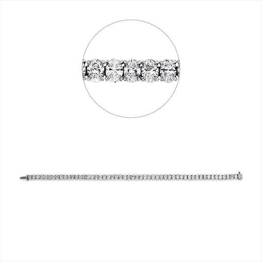 Armband 18 kt WG, 20 Oval 4,70 ct, TW-vsi/si, 34 Oval 6,81 ct, TW-vsi/si