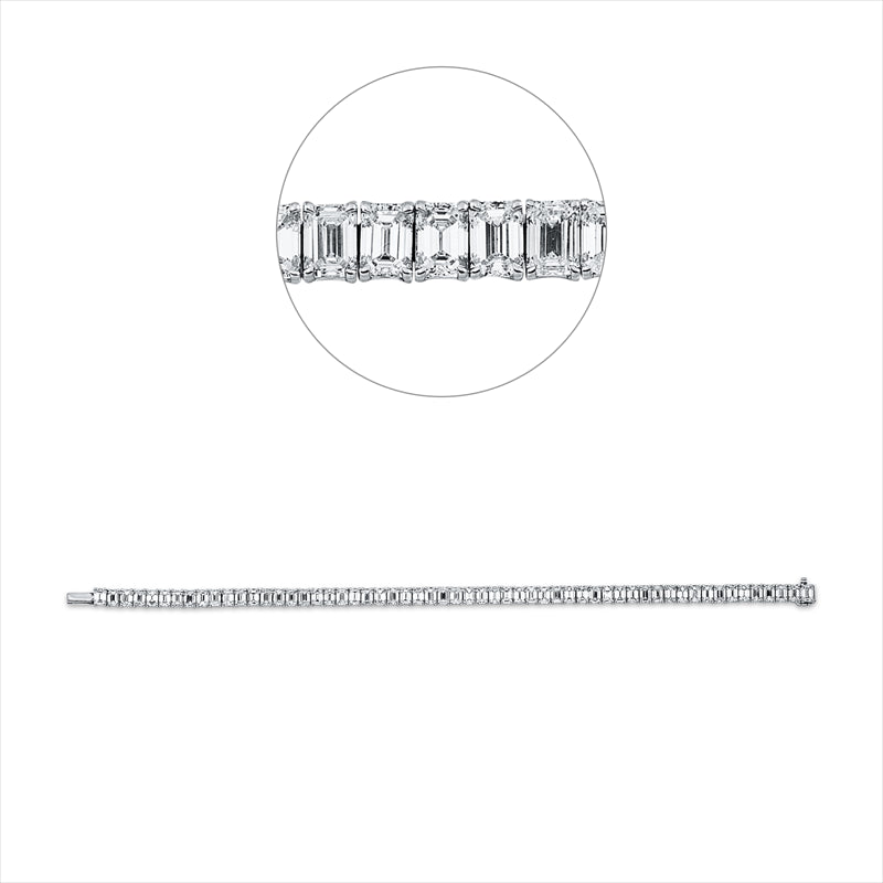 Armband 18 kt WG, 57 Sm.schliff 13,95 ct, D/TW-vsi/si