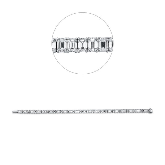 Armband 18 kt WG, 57 Sm.schliff 13,95 ct, D/TW-vsi/si