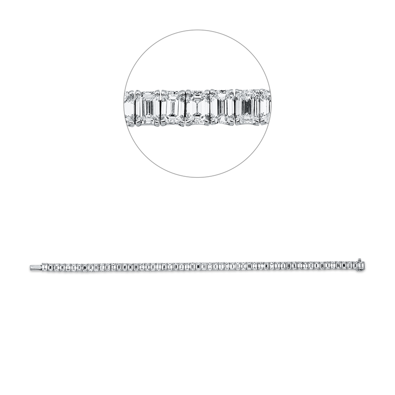Armband 18 kt WG, 57 Sm.schliff 13,95 ct, D/TW-vsi/si