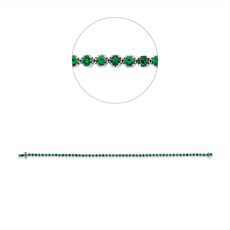 Armband 18 kt WG, 56 Tsavorith 3,28 ct grün