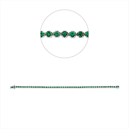 Armband 18 kt WG, 56 Tsavorith 3,28 ct grün